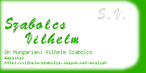 szabolcs vilhelm business card